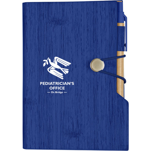 Printed Woodgrain Look Notebook With Sticky Notes And Flags