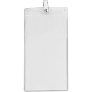 4" x 8" Blank Oversized Vertical Vinyl Pouch with Bulldog Clip AIM-1312299