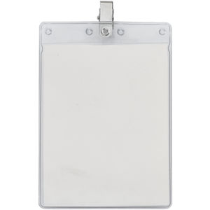 4" x 6" Blank Large Vertical Vinyl Pouch with Bulldog Clip AIM-1312396