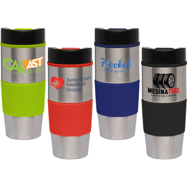 Promotional Lanai 16oz. Stainless Steel Gripper Tumbler Full Color
