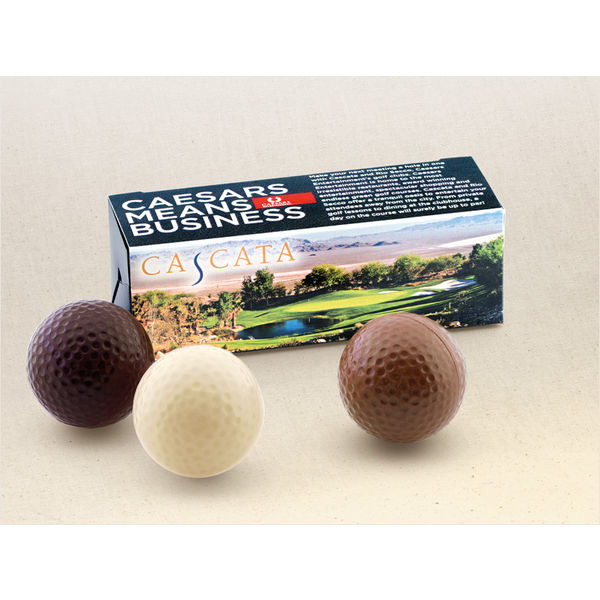 Promotional Chocolate Golf Balls in Printed Box