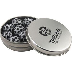 Round Tin with Chocolate Soccer Balls AIM-1346419