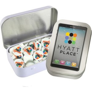 Rectangular Tin - Imprinted Round Mints AIM-1346836