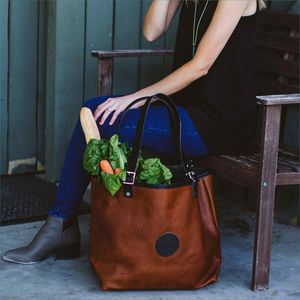 Duluth Pack Bison Leather Market Tote AIM-1347400