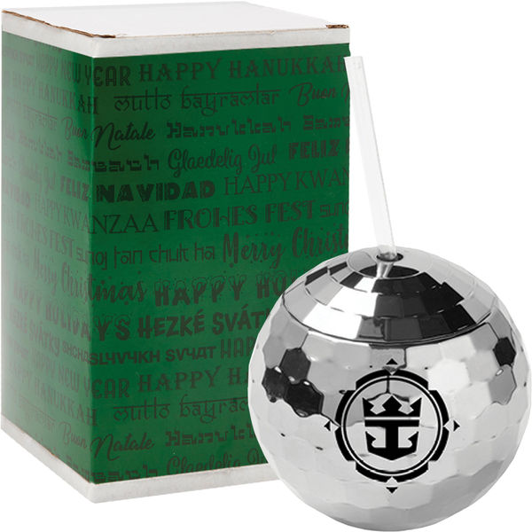 Printed Disco Ball Tumbler Cup with Straw