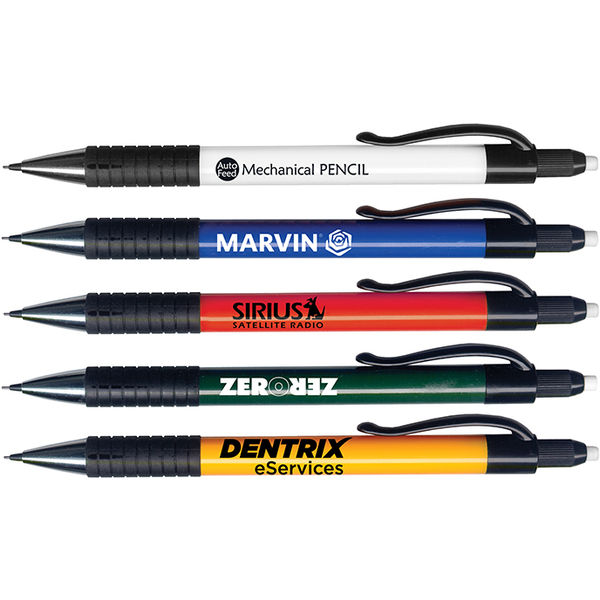 Printed Auto Feed Mechanical Pencil with Rubber Grip