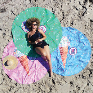Round Subli-Plush Velour Beach Towel AIM-1366241