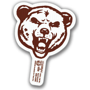 Bear Mascot Hand Fan, Screen Printed AIM-1374905
