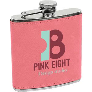 Pink Leatherette Stainless Steel Flask AIM-1400014