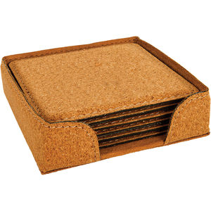 Agglomerated Cork Square 6-Coaster Set AIM-1433849