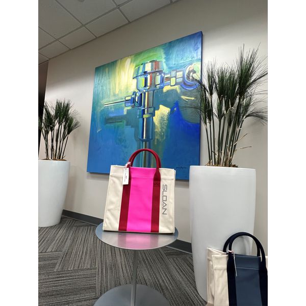 Promotional Vineyard Vines Pop Color Large CarryAll Pink Stripe Tote