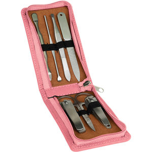 Pink Leatherette Manicure Set AIM-1894022