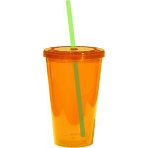Orange w/ Lime Green Straw AIM-1919180