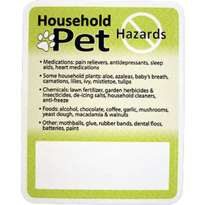 Household Pet Hazards Decal AIM-2008474