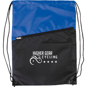 Two-Tone Poly Drawstring Backpack With Z AIM-2260038