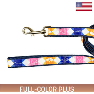 6 ft Sublimated Pet Leash w/ Gold-Colore AIM-2266959