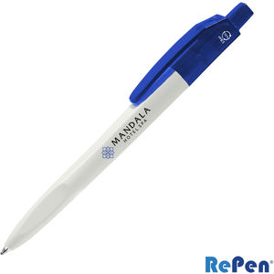 RePen® Squared White Clicker rPET - Translucent Red AIM-2302474