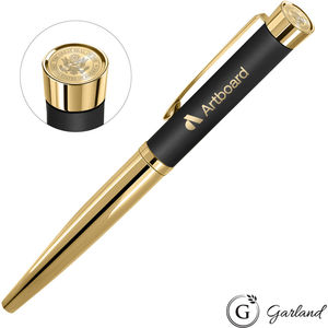Garland® Executive Custom Emblem Monogram Gold Rollerball Pen - Matte Black AIM-2302675
