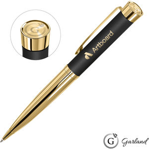 Garland® Executive Emblem Monogram Gold Twist Ballpoint Pen - Matte Black AIM-2302732