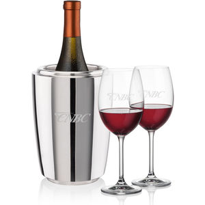 Catania Wine Cooler & 4 Laurent Stemless Wine AIM-2317242